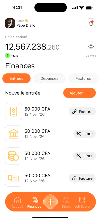JELI app — finances